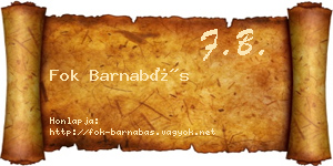 Fok Barnabás névjegykártya